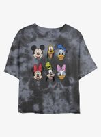 Disney Mickey Mouse And Friends Faces Womens Tie-Dye Crop T-Shirt