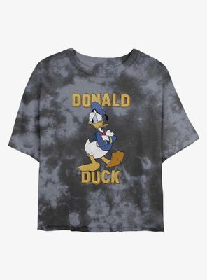 Disney Donald Duck Angry Womens Tie-Dye Crop T-Shirt