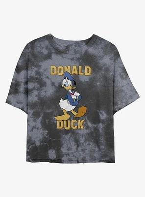 Disney Donald Duck Angry Womens Tie-Dye Crop T-Shirt