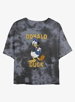 Disney Donald Duck Angry Womens Tie-Dye Crop T-Shirt