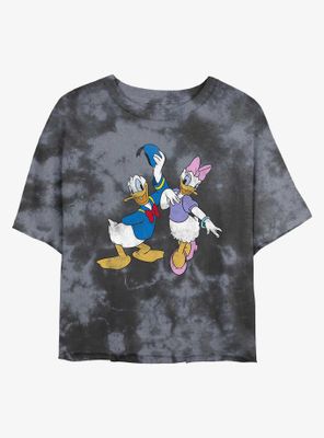 Disney Donald Duck And Daisy Womens Tie-Dye Crop T-Shirt