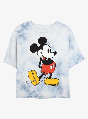 Disney Mickey Mouse Classic Womens Tie-Dye Crop T-Shirt