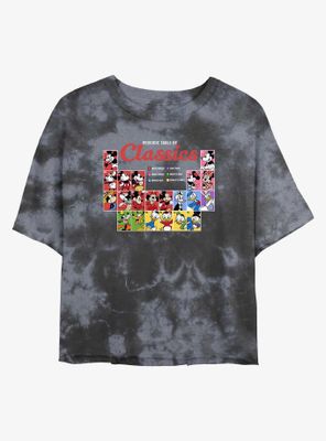 Disney Mickey Mouse Classic Periodic Table Womens Tie-Dye Crop T-Shirt