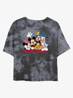 Disney Mickey Mouse Squad Womens Tie-Dye Crop T-Shirt