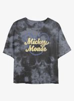 Disney Mickey Mouse Name Script Womens Tie-Dye Crop T-Shirt