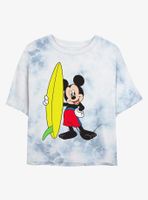 Disney Mickey Mouse Surf Womens Tie-Dye Crop T-Shirt