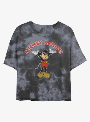 Disney Mickey Mouse Retro Womens Tie-Dye Crop T-Shirt