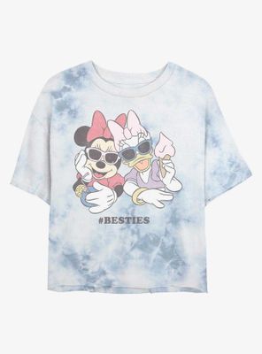 Disney Minnie Mouse Besties Womens Tie-Dye Crop T-Shirt