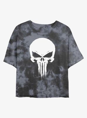 Marvel Punisher Logo Womens Tie-Dye Crop T-Shirt