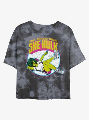 Marvel The Sensational She-Hulk Womens Tie-Dye Crop T-Shirt