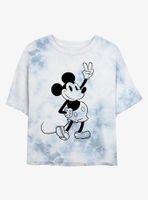 Disney Mickey Mouse Simple Womens Tie-Dye Crop T-Shirt