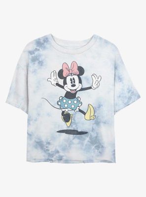 Disney Minnie Mouse Jump Womens Tie-Dye Crop T-Shirt