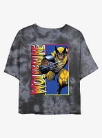 Marvel X-Men Wolverine Classic Womens Tie-Dye Crop T-Shirt
