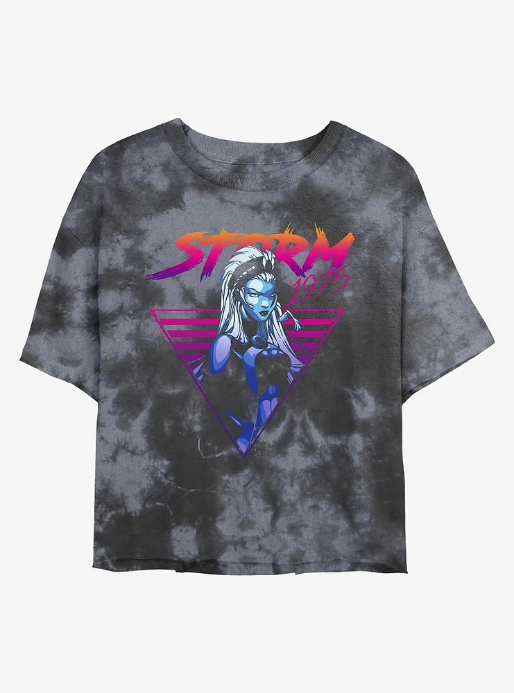 Marvel X-Men Retro Storm Womens Tie-Dye Crop T-Shirt
