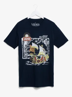 One Piece Thousand Sunny Map T-Shirt - BoxLunch Exclusive