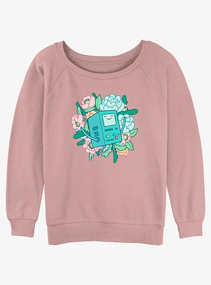 Adventure Time BMO Flowers Girls Slouchy Sweatshirt