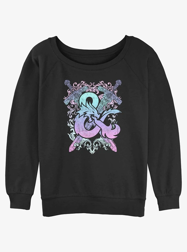 Dungeons & Dragons Pastel Logo Girls Slouchy Sweatshirt