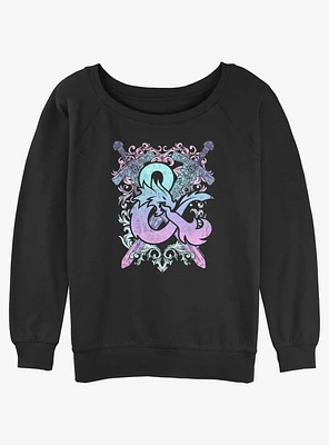 Dungeons & Dragons Pastel Logo Girls Slouchy Sweatshirt