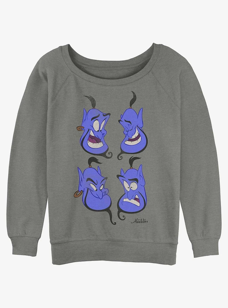 Disney Aladdin Genie Faces Girls Slouchy Sweatshirt