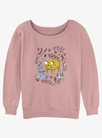 Adventure Time Jake Sketch Girls Slouchy Sweatshirt