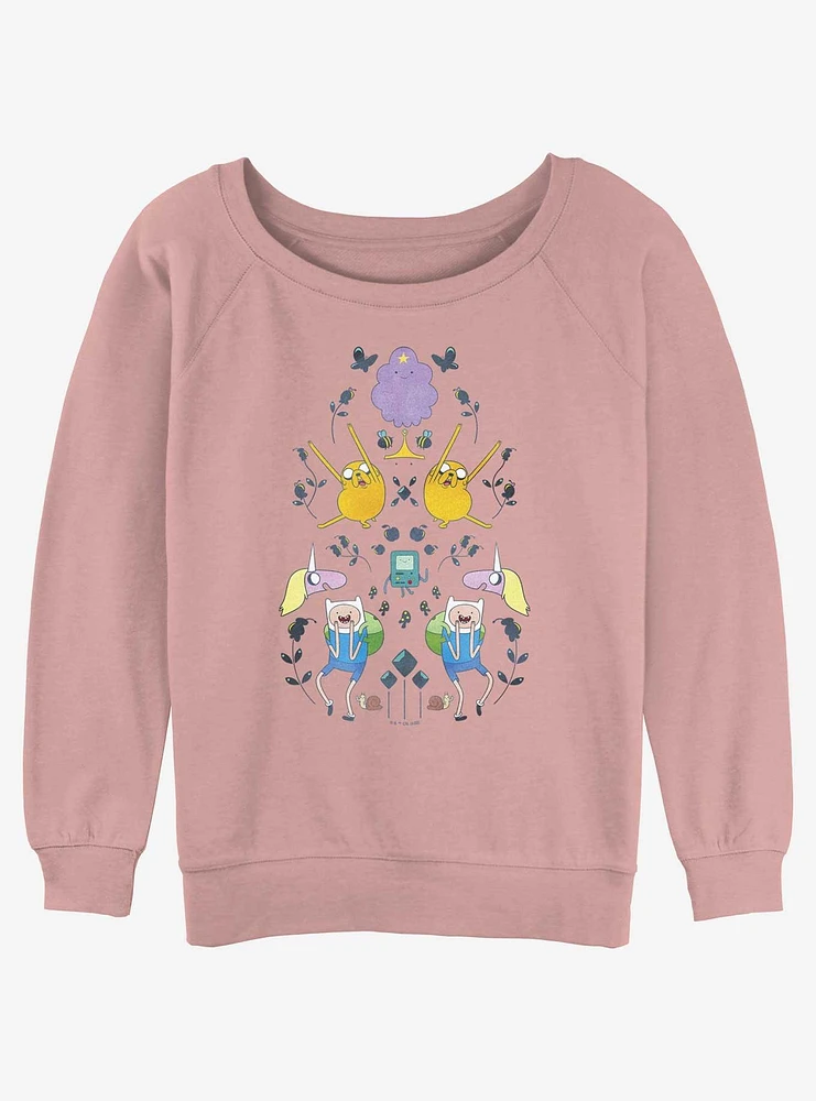 Adventure Time Finn and Friends Symmetry Tower Girls Slouchy Sweatshirt