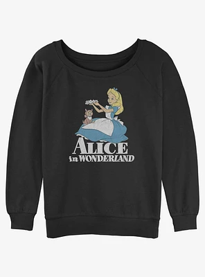 Disney Alice Wonderland and Dinah Girls Slouchy Sweatshirt