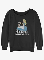 Disney Alice Wonderland and Dinah Girls Slouchy Sweatshirt