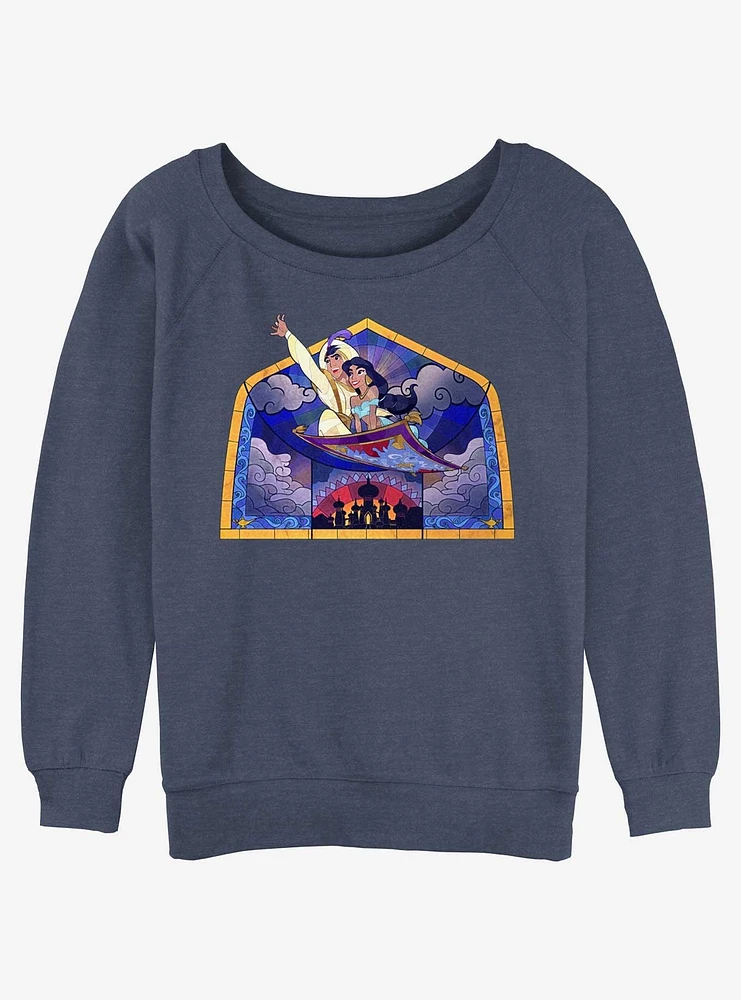 Disney Aladdin Glass Carpet Ride Girls Slouchy Sweatshirt