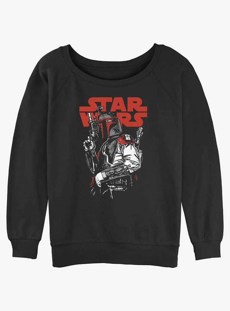 Star Wars Boba Portrait Girls Slouchy Sweatshirt