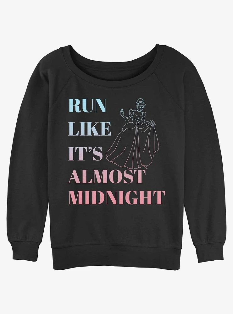 Disney Cinderella Run Like It's Almost Midnight Girls Slouchy Sweatshirt