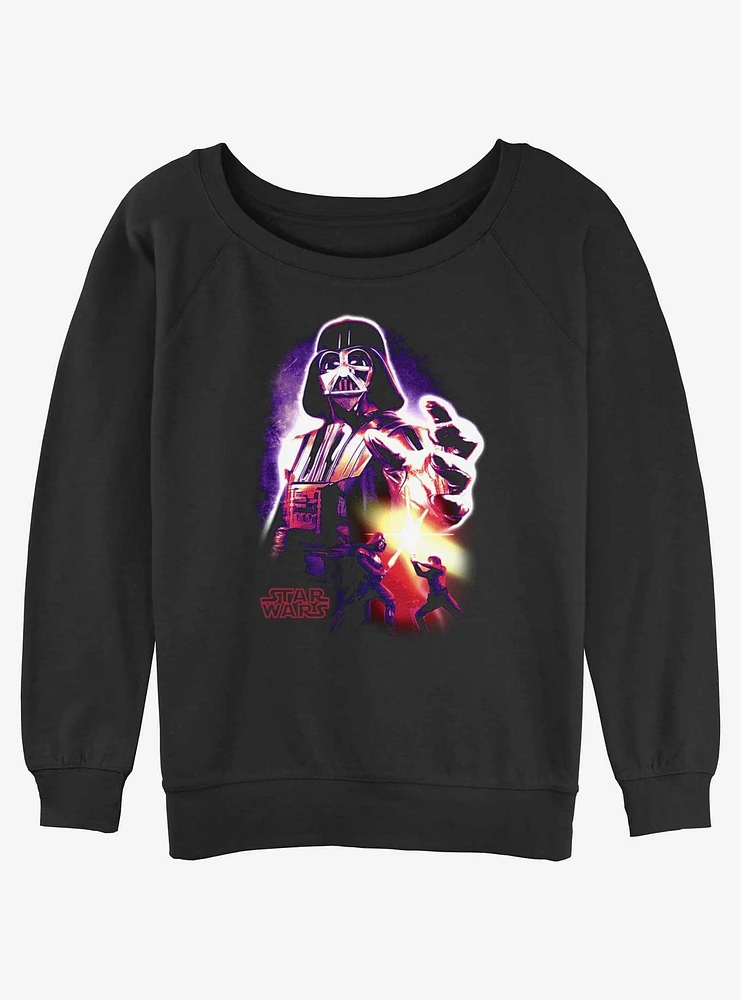 Star Wars Neon Vader Girls Slouchy Sweatshirt