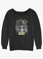 Star Wars Poster Neon Grid Girls Slouchy Sweatshirt