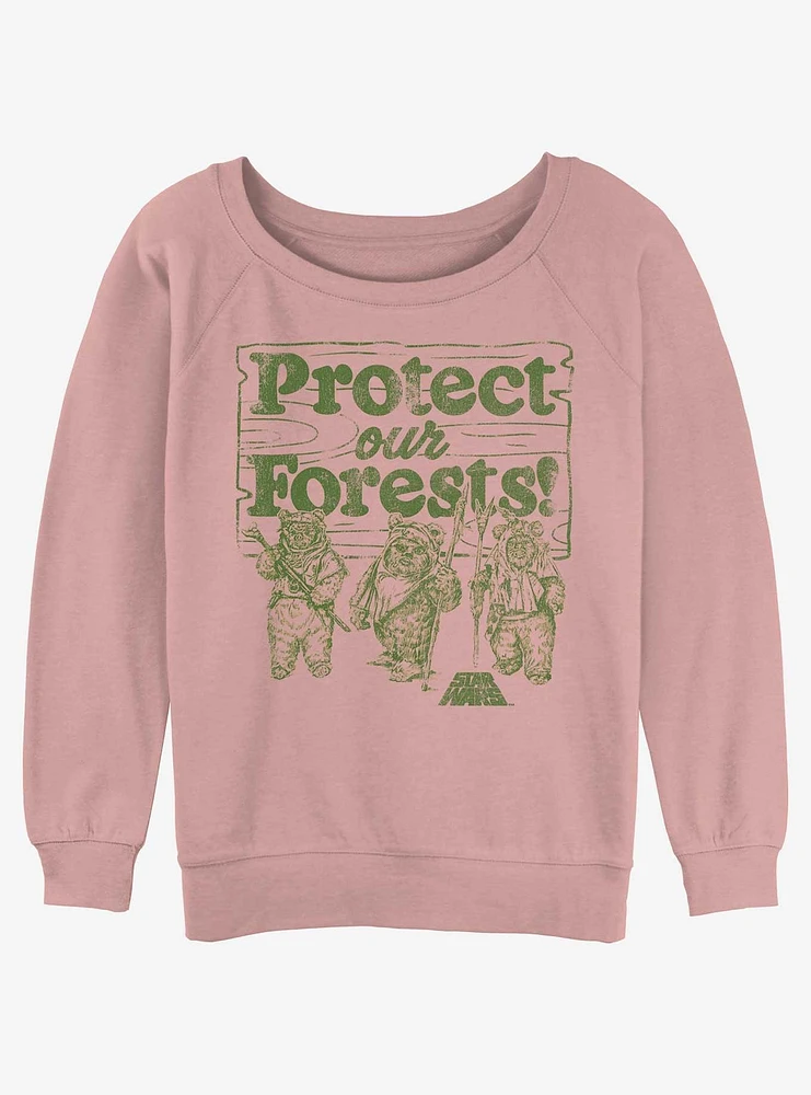 Star Wars Protect Our Forests Girls Slouchy Sweatshirt