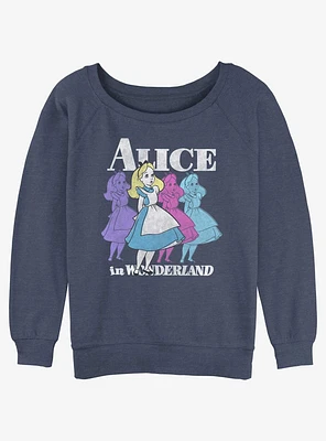 Disney Alice Wonderland Trippy Girls Slouchy Sweatshirt