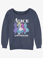 Disney Alice Wonderland Trippy Girls Slouchy Sweatshirt