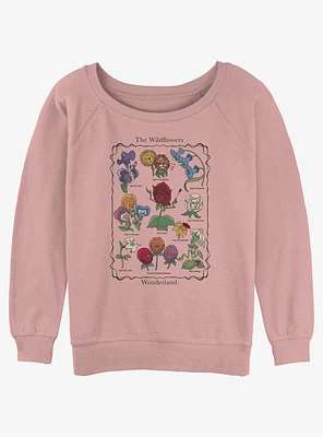 Disney Alice Wonderland The Wildflowers Girls Slouchy Sweatshirt