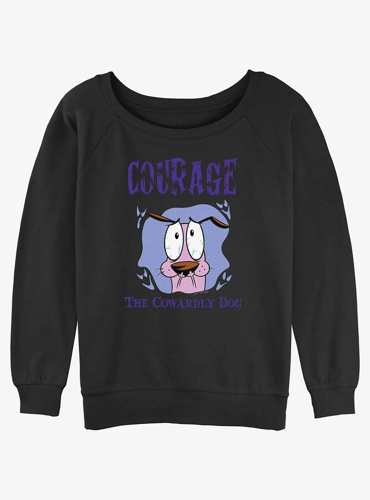 Cartoon Network Courage the Cowardly Dog Portrait Girls Slouchy Sweatshirt