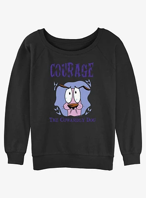 Cartoon Network Courage the Cowardly Dog Portrait Girls Slouchy Sweatshirt