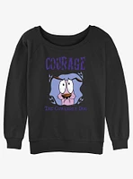 Cartoon Network Courage the Cowardly Dog Portrait Girls Slouchy Sweatshirt