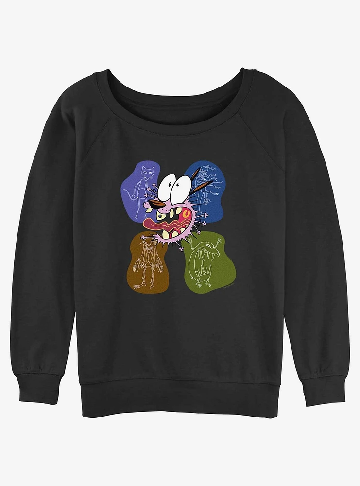 Cartoon Network Courage the Cowardly Dog Enemy Blobs Girls Slouchy Sweatshirt