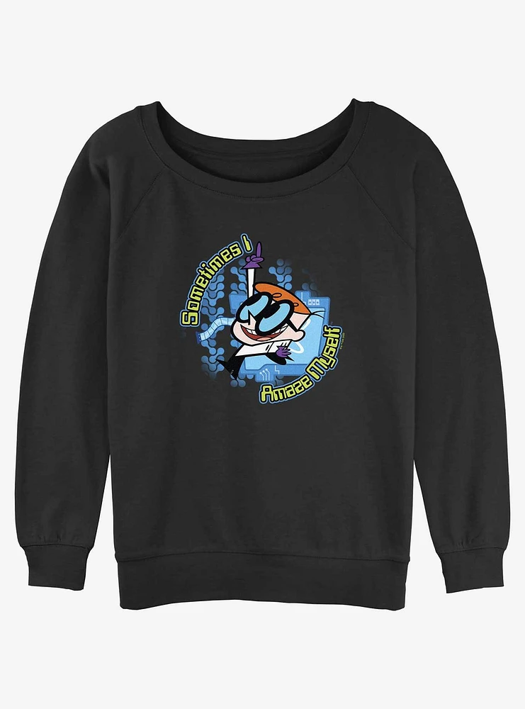 Cartoon Network Dexter's Laboratory Sometimes I Amaze Myself Girls Slouchy Sweatshirt