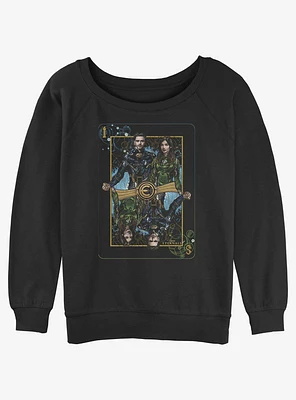 Marvel Eternals Sersi and Ikaris Card Girls Slouchy Sweatshirt