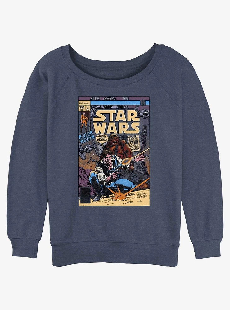 Star Wars Han Solo and Chewie Comic Girls Slouchy Sweatshirt