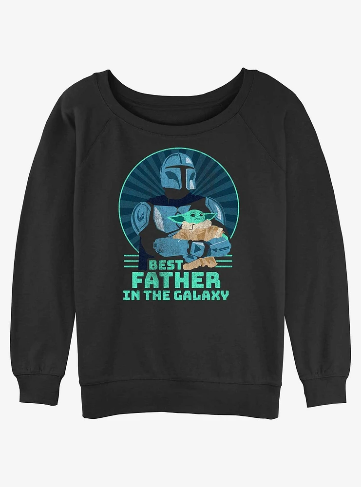 Star Wars the Mandalorian Best Father Galaxy Girls Slouchy Sweatshirt