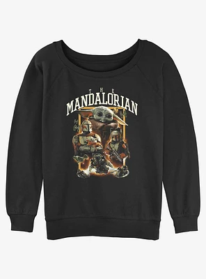 Star Wars The Mandalorian Exploded Poster Girls Slouchy Sweatshirt