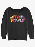 Star Wars Tie Dye Logo Girls Slouchy Sweatshirt