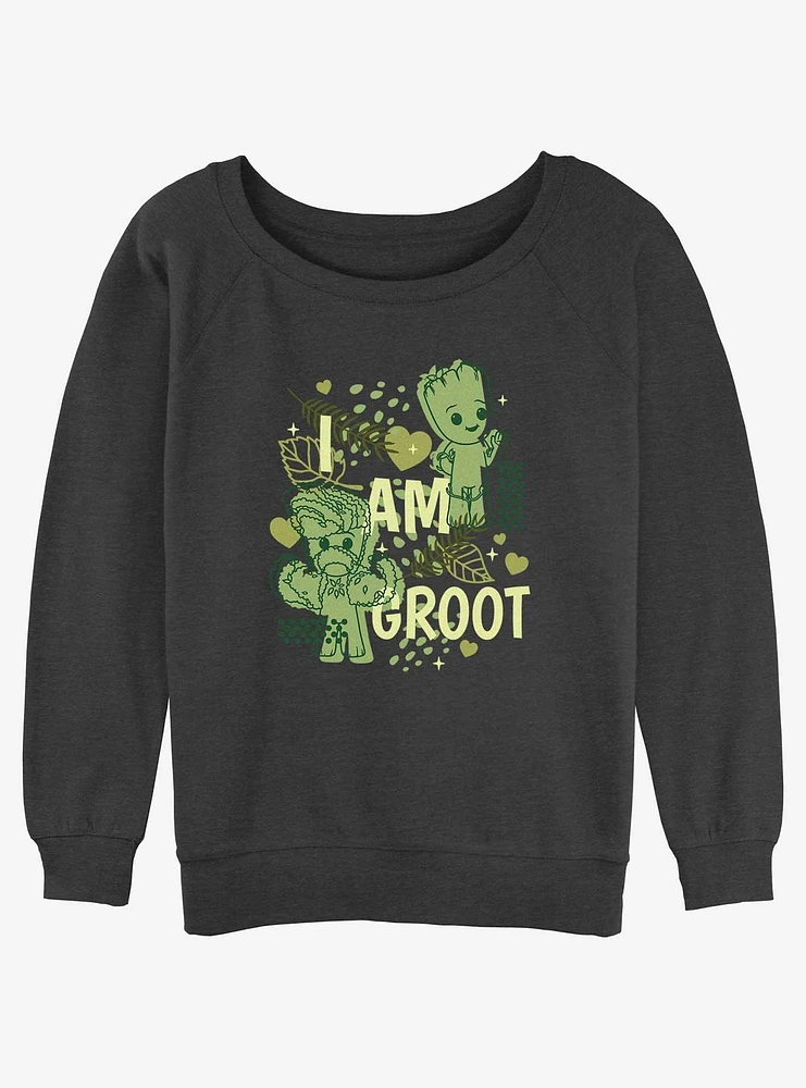 Marvel Guardians of the Galaxy Cutesy Groot Girls Slouchy Sweatshirt