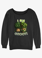 Marvel Guardians of the Galaxy Groot Hairdo Girls Slouchy Sweatshirt