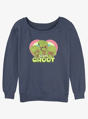 Marvel Guardians of the Galaxy Groot Hearts Girls Slouchy Sweatshirt