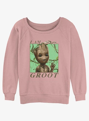 Marvel Guardians of the Galaxy Groot Vines Girls Slouchy Sweatshirt